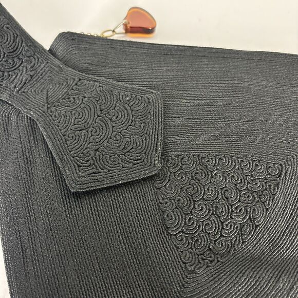 Genuine Corde' by Luxor Handbag Purse Triangular Black Handle Strap - Picture 4 of 16